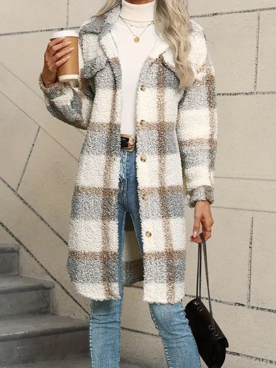 Isabelle™ | Bequemer karierter Teddymantel