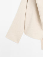 Aveline Asymmetrische Jas | Dames jas met wolmix & sjaaldetail