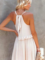 Zylaa - Zwierige maxi jurk met ruches details