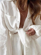 Caja | Zomerse Linnen Shorts & Blouse Set