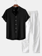 Leinen-Koordinationsset für Herren | Minimalistischer Sommerstil | Komfort &amp; Klasse