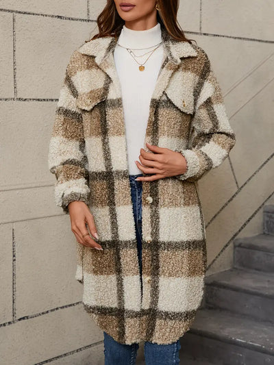 Isabelle™ | Bequemer karierter Teddymantel