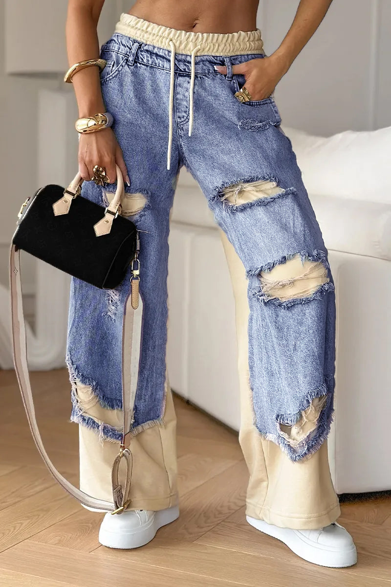 Jacy | Streetstyle Pants with Denim Layer