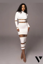 Chantalia™ | Elegante Zwarte Midi Jurk