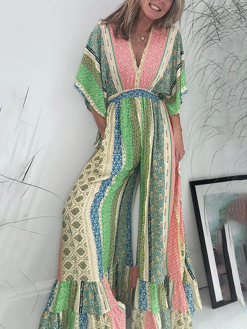 FloriComfort™ | Lockerer Jumpsuit mit weitem Bein