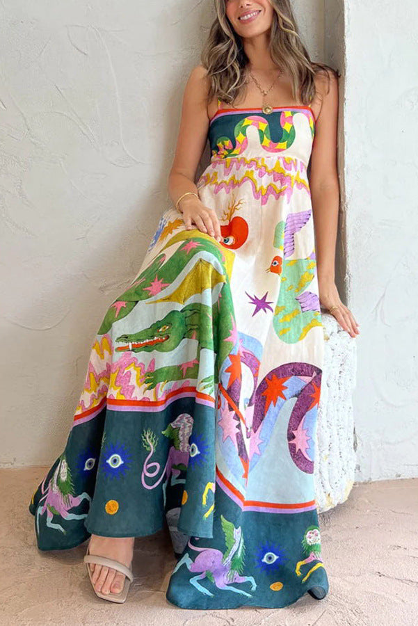Maxikleid mit festlichem Print