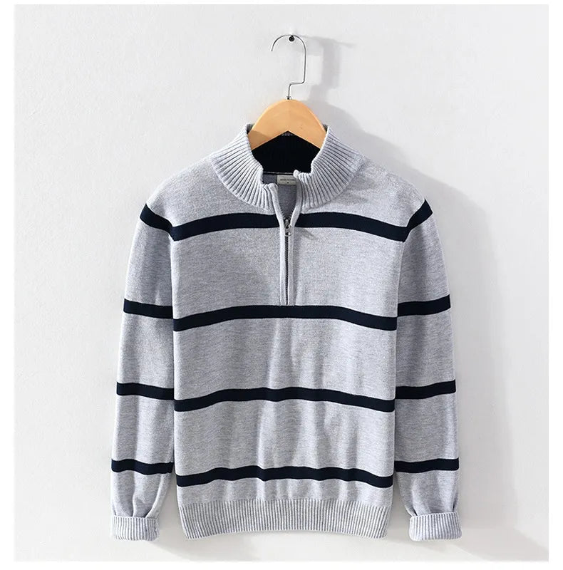 Luc – Lässiger Pullover mit halbem Reißverschluss