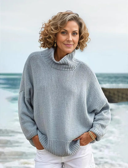 Cato - Striking Plain Sweater with High Neckline