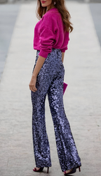 Zari | Elegant Sequin Flared Pants