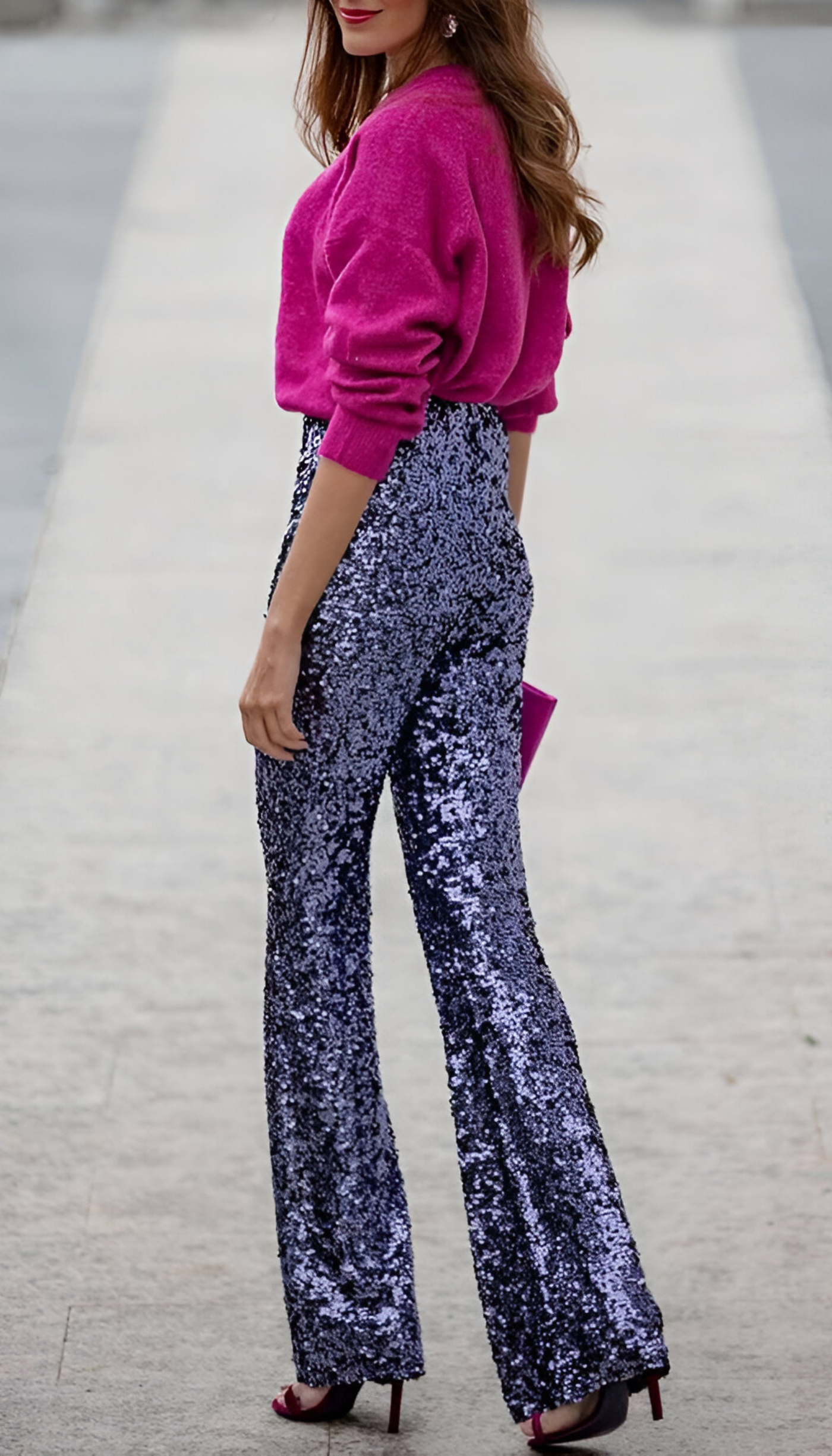 Zari™ | Elegante Pailletten Flared Broek