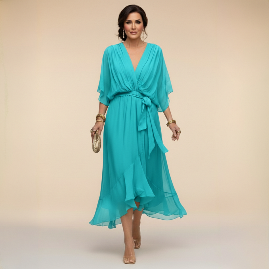 Lana | Flowing Midi Dress with V-Neck