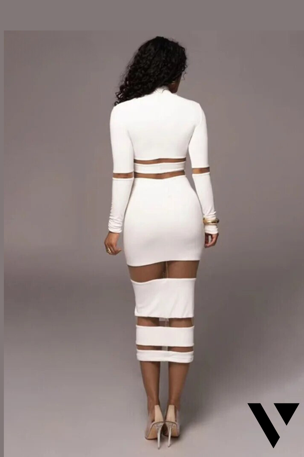 Chantalia™ | Elegante Zwarte Midi Jurk