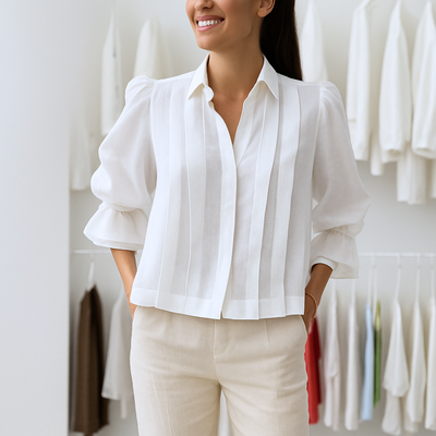 Nora™ | Elegante geplooide blouse