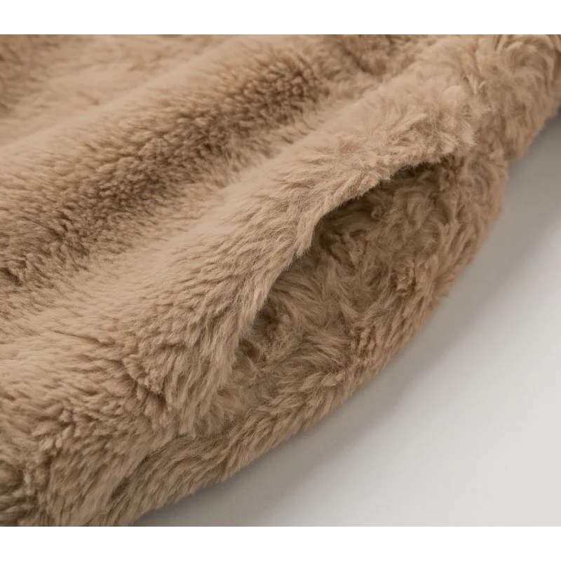 Morvell - Modische Teddyjacke Damen - Kurzer Wintermantel mit Reißverschluss und Kragen