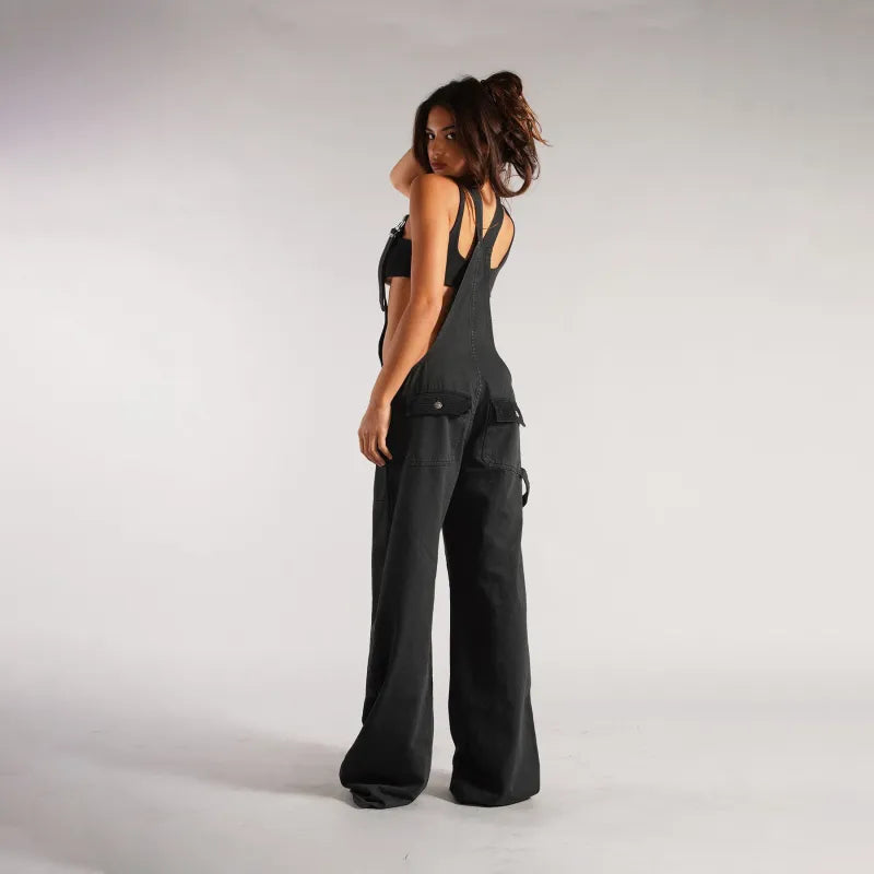 Amanda™ - Plunge Denim Overalls