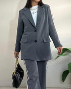 Mathilde | Urban Chic gestreifter Oversize-Blazer und Hose