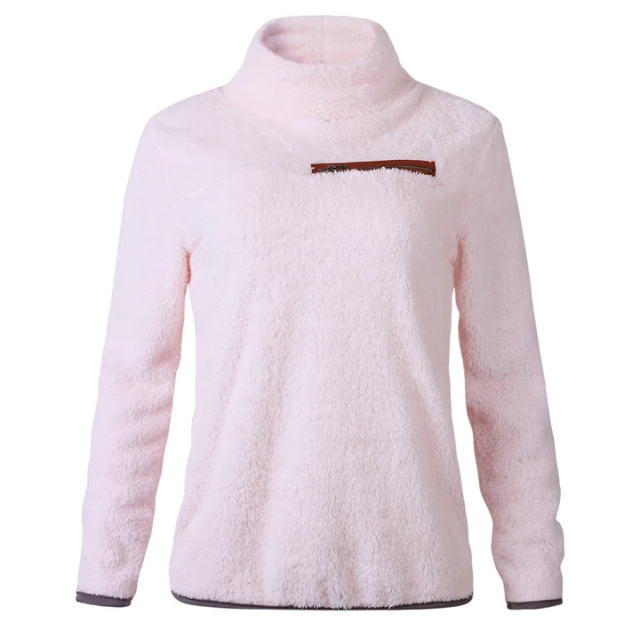 Noemi - Warm Fleece Sweater with Fur