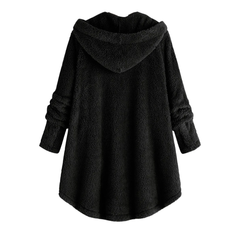 Dalveri - Stylish Teddy Coat Women - Long Fleece Coat with Hood and Buttons