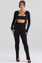 PuurShine - Gerippte Strickjacke mit Leggings