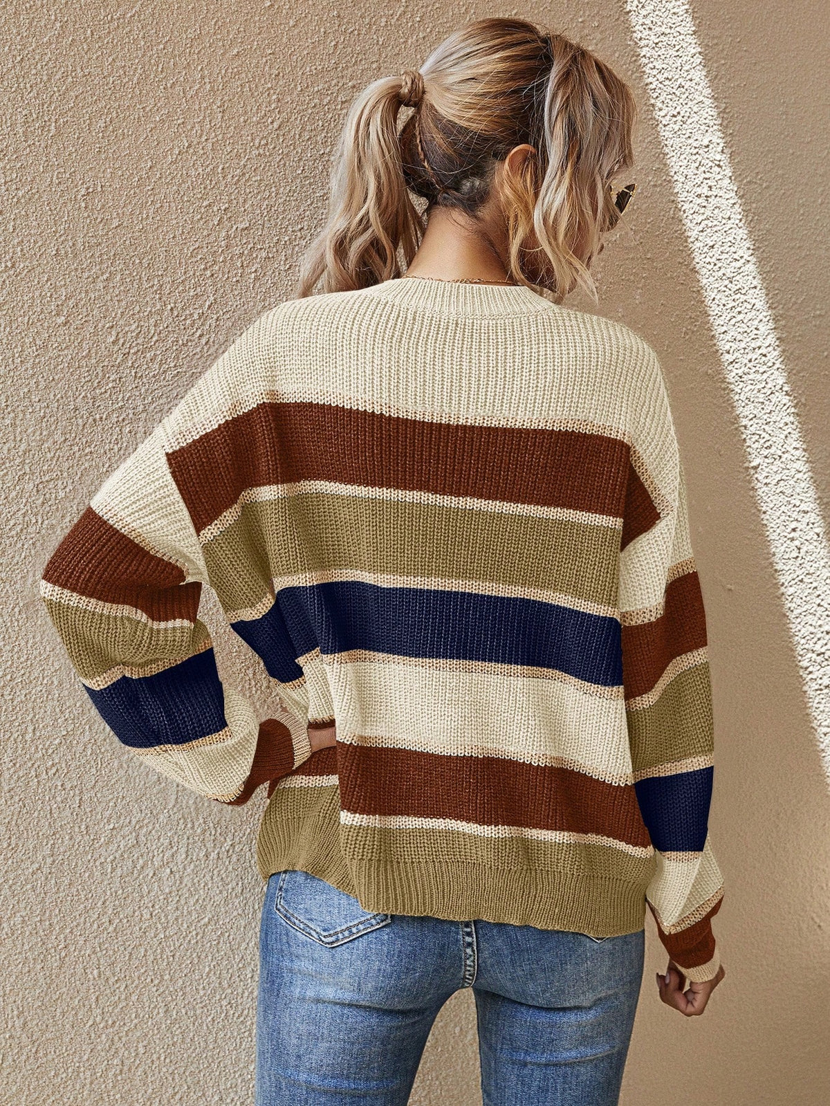 Serenelle | Striped Women's Sweater with Crew Neck &amp; Relaxed Fit