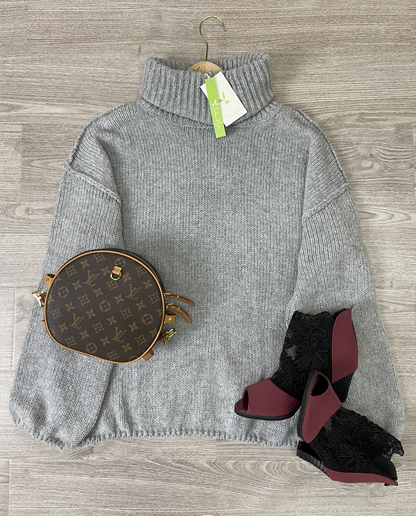 Maud – Baggy-Pullover mit hohem Ausschnitt