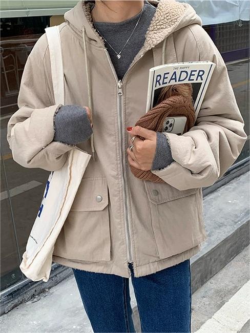 Lauren Fleece Parka | Elegante oversized jas met dikke capuchon voor vrouwen