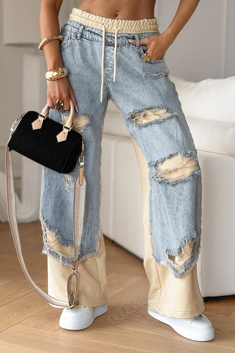 Jacy | Streetstyle Pants with Denim Layer