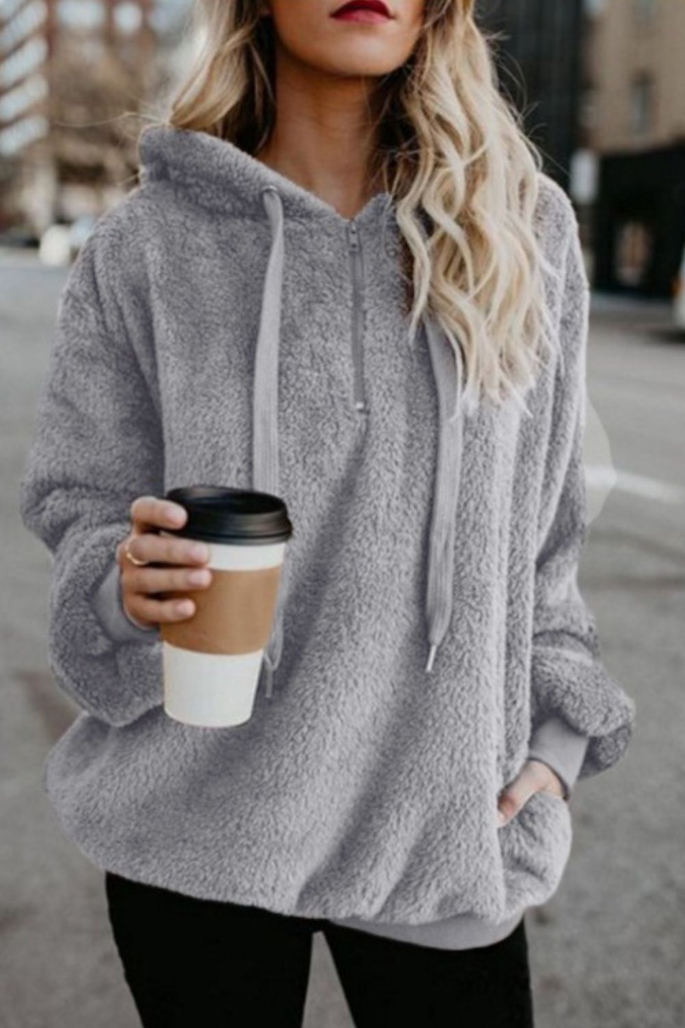 Warme fleece hoodie