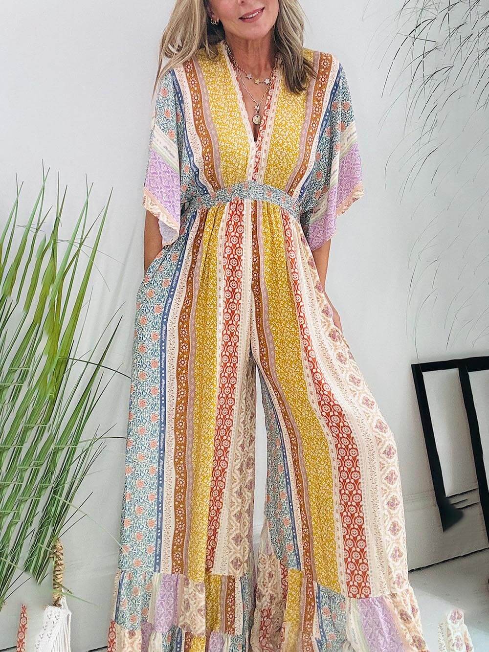 FloriComfort™ | Lockerer Jumpsuit mit weitem Bein