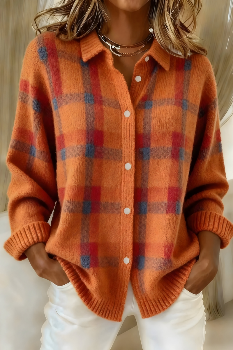 Lisa | Karierte Strickjacke