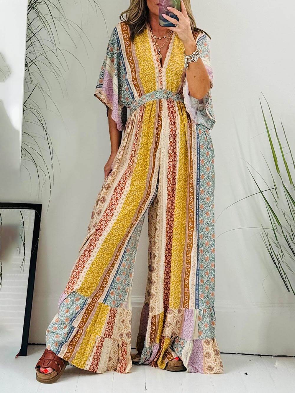 FloriComfort™ | Lockerer Jumpsuit mit weitem Bein