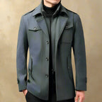 Rob - Wool coat with double collar