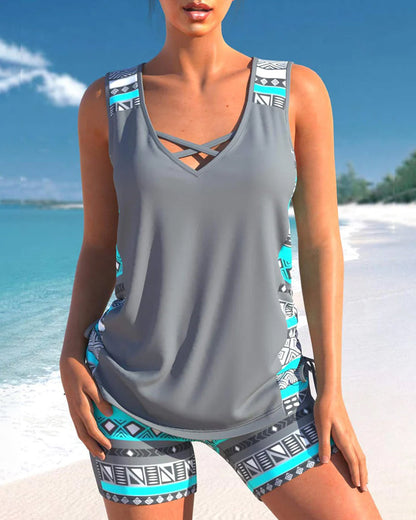 Beachini™ | V-Neck Tankini Set