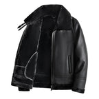 Alex - Leather Jacket with Sherpa Lining