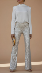 Zari | Elegant Sequin Flared Pants