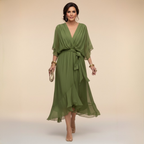 Lana | Flowing Midi Dress with V-Neck