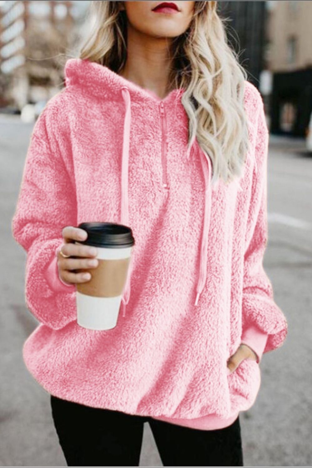 Warme fleece hoodie
