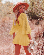 KIARA | Lace Boho Dress – Summer Dress with Buttons and Butterfly Sleeves