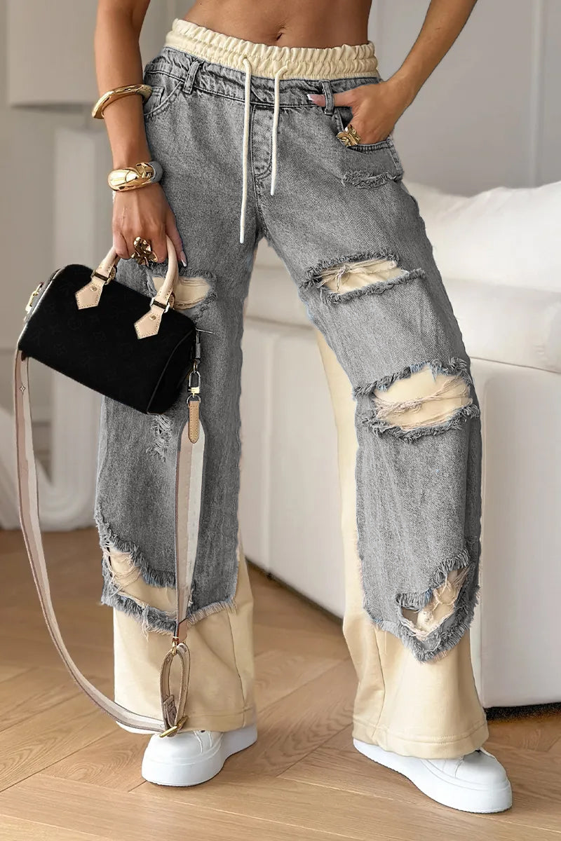 Jacy | Streetstyle-Hose mit Denim-Layer