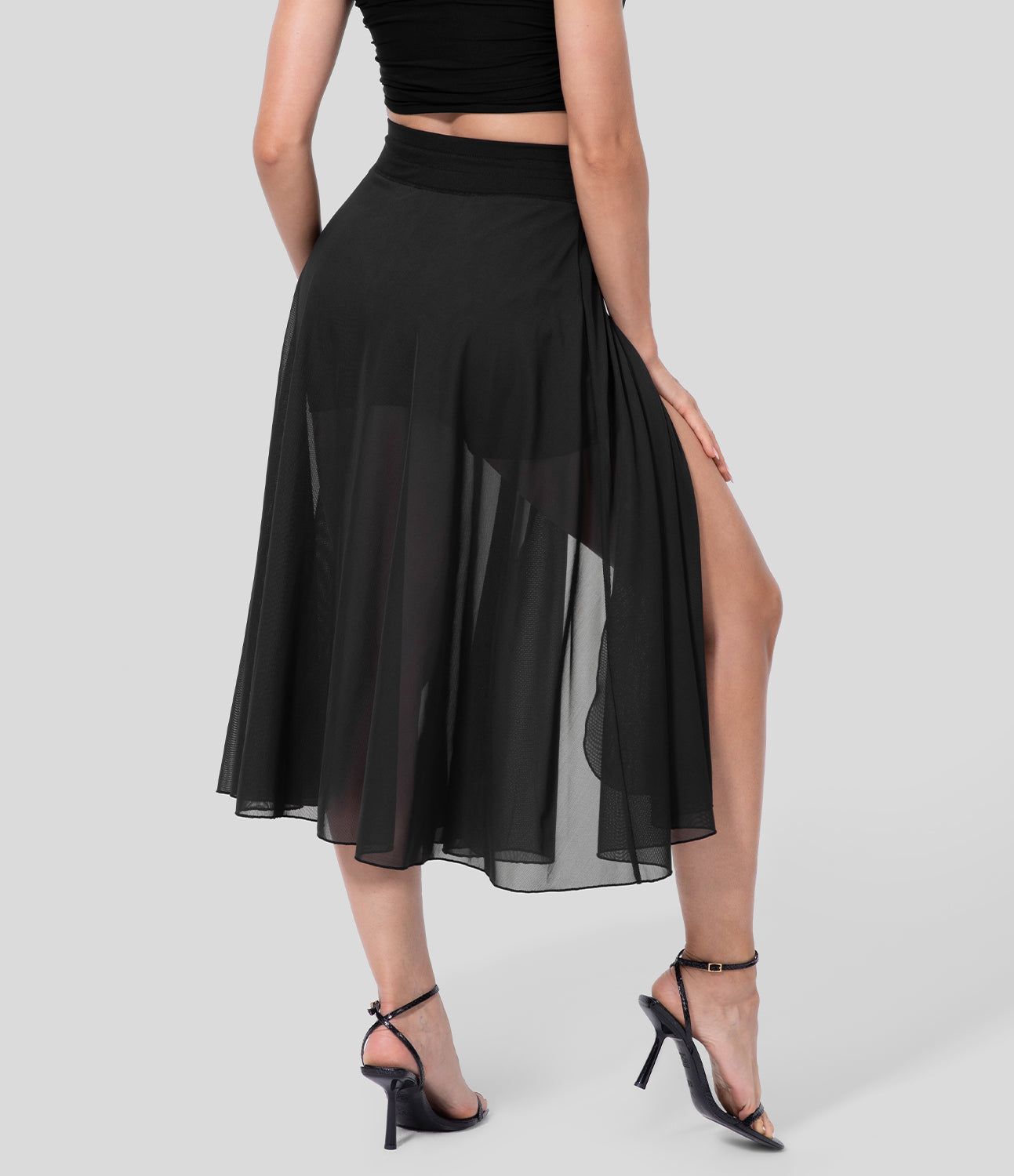 Shenia™ - High-waisted 2-in-1 Midi Flowy Skirt