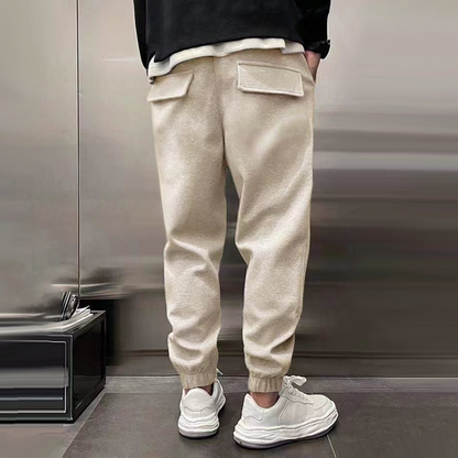 Adam - Loose Elastic Waist Casual Sports Pants 