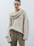 Oversized Wollpullover | Atmungsaktiver, wärmender Damenstrickpullover