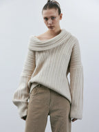 Oversized Wollpullover | Atmungsaktiver, wärmender Damenstrickpullover