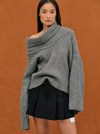 Oversized Wollpullover | Atmungsaktiver, wärmender Damenstrickpullover