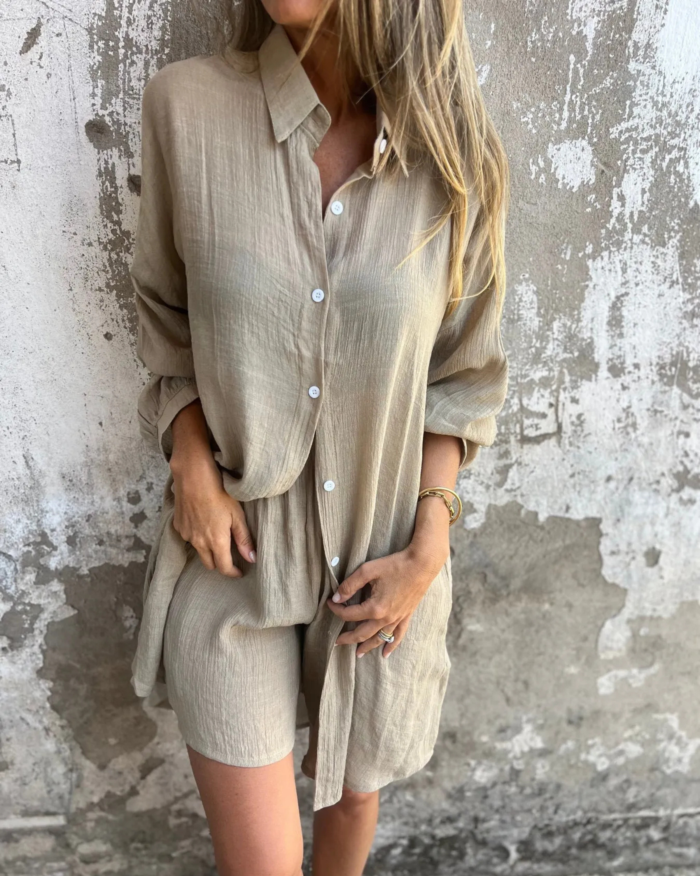 IZELA - CASUAL SHIRT &amp; SHORTS SET 