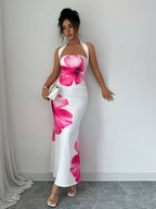Zoe | Halter Neck Dress with Floral Print
