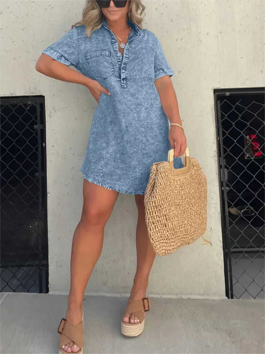 Coletta™ - Washed Shirt Dress 