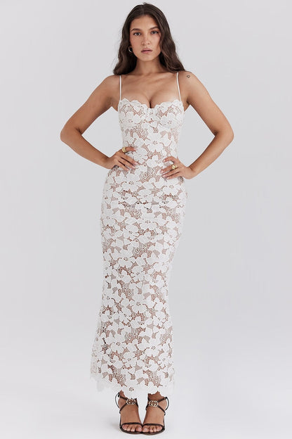 Ralyna™ - Pearl Blossom Maxi Jurk