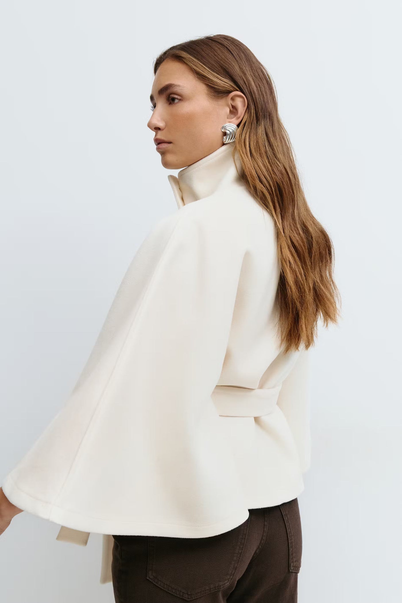 Aurora™ | Elegantes Cape aus Wollmischung mit Gürtel