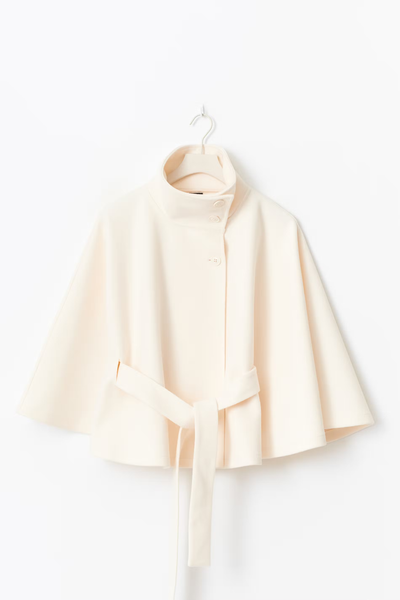 Loreza Capejas | Elegante Damesjas met Ceintuur & Hoge Kraag